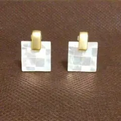 イヤリング シェル モザイク スクエア