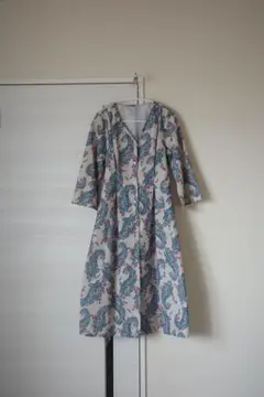 ペイズリー柄 七分袖 シャツ ワンピース