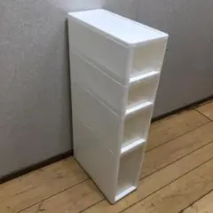 送料無料 スリム収納ケース 4段チェスト 白 ホワイト プラスチッ　250804