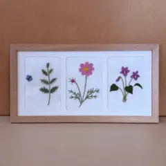 【完成品】刺繍　「庭図鑑」のフレーム③