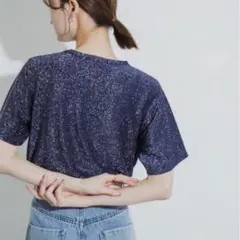 【新品タグ付き】クルーネックラメT 半袖 ネイビー NAVY アーバンリサーチ