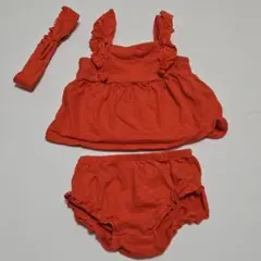 ⑤ベビー服 セットアップ ターバン付 3点セット 9m