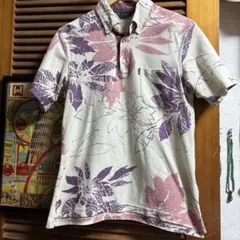 MAJUN 花柄 かりゆしウェア半袖ポロシャツ
