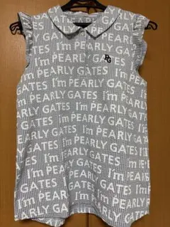 PEARLY GATES ストライプ柄フリル袖シャツ