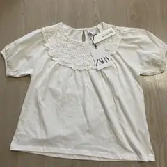 新品タグ付き☘️ZARA　ホワイト　レース　Tシャツ　ブラウス　女の子　164