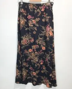 LAURA ASHLEY レーヨン 花柄 ロングスカート 11■0825Y
