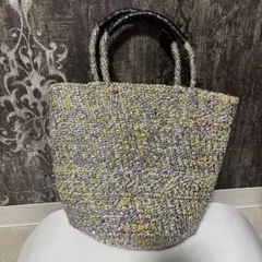 アフリカンスクエアー オールハンドメイド アップサイクル素材使用 かごバッグ