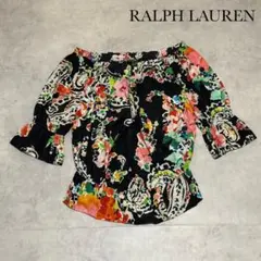 RALPH LAUREN 花 ペイズリー柄 オフショル トップス R224