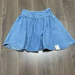デニムブルー フレアスカート ショートパンツ付き 140 Lovetoxic