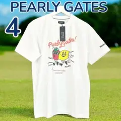 【新品タグ付き】PEARLY GATES Tシャツ 4 ホワイト　2025年春夏
