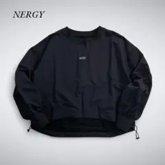 Z10-048 NERGY ドローコード付きプルオーバー 黒 シャカシャカ