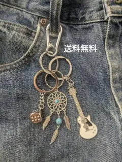 【カラビナ付き】キーホルダー3点セット　アメカジ　ストリート　古着