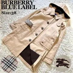 BURBERRY BLUE LABEL ゴム引き コート ノバチェック 38 M