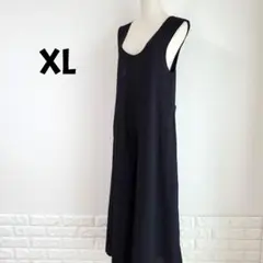 サロペット　ブラック　XL　ワイドパンツ