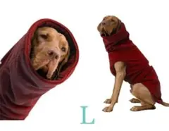 o犬服 フリース ドッグウエア ベスト つなぎ 抜け毛防止 防寒対策 赤 L