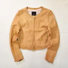Studious ステュディオス ノーカラー シープスキン レザージャケット ♪