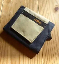 【Clive】 ネイビー ベージュ 三つ折り財布