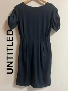 UNTITLED アンタイトル ネイビーひざ丈ワンピース サイズ1