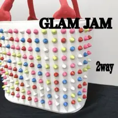 【未使用タグ付き】GLAM JAM　マルチカラー スタッズバッグ　2way S