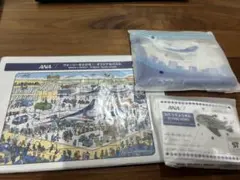 ANA ノベルティ　パズル　ウォーリーをさがせ　飛行機風船　ポシェット　ポーチ