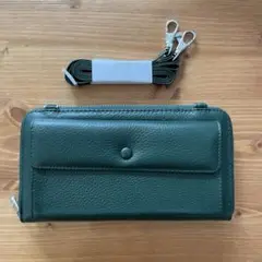 ダークグリーン スマホショルダーバッグ