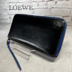 ロエベ LOEWE 長財布 レザー ラウンドジップ リピートアナグラム