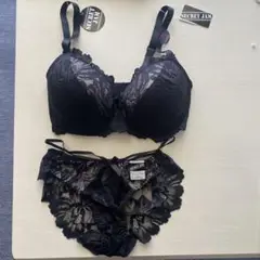 SECRET JAM ブラックブラジャーF75、ショーツＬサイズセット