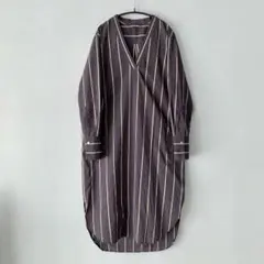 JOSEPH コットンリネンワンピース ドレス ネイビーストライプ ジョゼフ
