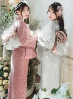 【新品】GRL グレイル 花柄レース浴衣セット [gi1402] 白色 最安値