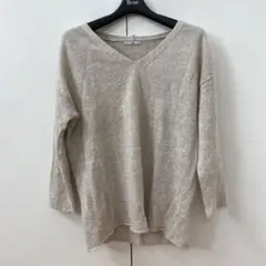 イエナ IENA ベージュ ニット 長袖 麻 ウォッシャブル vネック セーター
