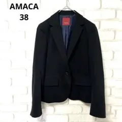 AMACA ジャケット　テーラードジャケット　黒　キレイめ　しっかりめ　38