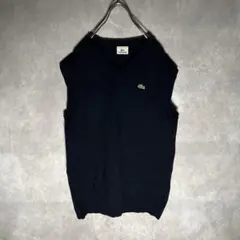 【LACOSTE ラコステ】羊毛 ニットベスト ネイビー 3