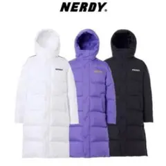NERDY パープル　ラベンダー ロングダウンジャケット　ペディン　ベンチコート NERDY パープル ラベンダー ロングダウンジャケット ペディン