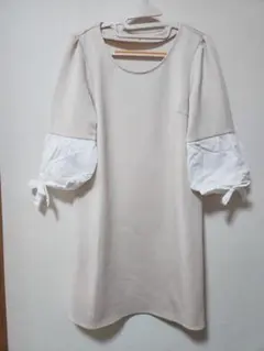 BLUE COLLECTION ベージュ カットソーワンピース