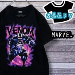 古着マーベルベノムデカロゴアメコミTシャツ黒ブラックL