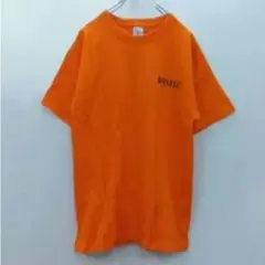 5『メンズ』Ｔシャツ オレンジ 半袖カットソー クルーネック【L】バックプリント