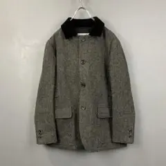 美USED 日本製 マーガレットハウエル×ハリスツイード ウールジャケット 灰