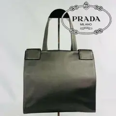 【即日発送】PRADA プラダ トートバッグ サテン バッグ グレー