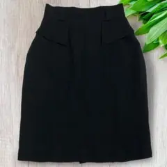 センソユニコ(F)膝丈スカート レディース ブラック オシャレ スリット 可愛い