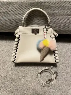 FENDI ピーカーブーミニ オフホワイト 編み上げ