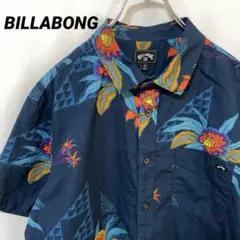 N-5494 BILLABONG アメリカ古着 アロハシャツ トロピカル 花柄M