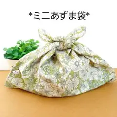 エコバッグ★ミニあずま袋★お弁当袋★お菓子入れ【花柄・緑系】