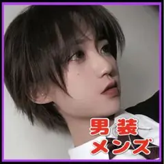 ウィッグ メンズ レデイース ショートストレート 男装 ネット付 耐熱ファイバー