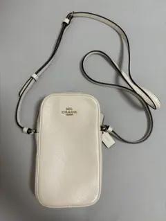 COACH コーチ　ホワイト スマホショルダーバッグ