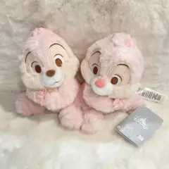 ディズニーストア チップとデール 春ver. 桜 ピンク ぬいぐるみセット 春らしいピンクカラーのチップ&デール！セガプライズ ディズニー