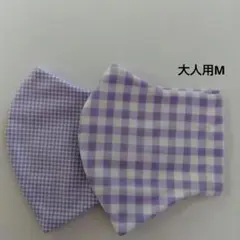 大人用マスク　M　2枚組　紫