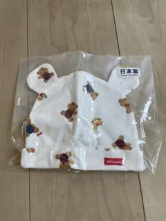 mikiHOUSE クマ柄耳付き帽子 FREEサイズ
