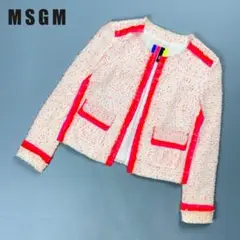 MSGM ネオンカラーツイードジャケット ピンク系 サイズ40*ED1077