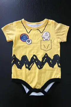 チャーリー・ブラウン スヌーピー ロンパース 70cm イエロー PEANUTS