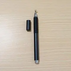 【美品】ブラック タッチペン 金属製 グリップ付き キャップ付き